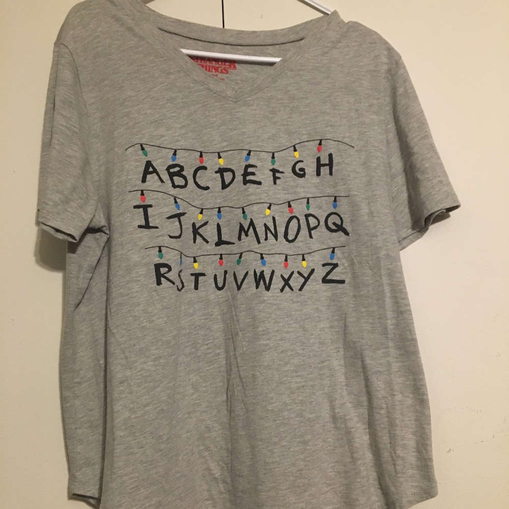Grey Stranger Things Junior Girls 2XL T-Sh…